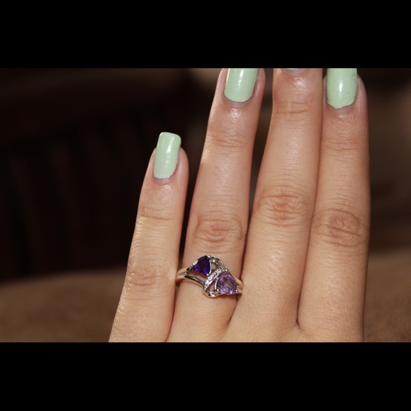 Kay Jewelers Jewelry Amethyst Double Heart Ring Poshmark